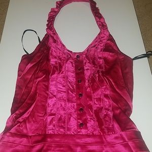 Bebe halter dress pink black